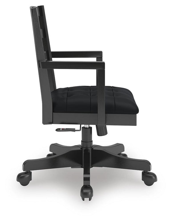 Wildenauer Home OfficeCastered Desk Swivel Adjustable Arm Chair Black