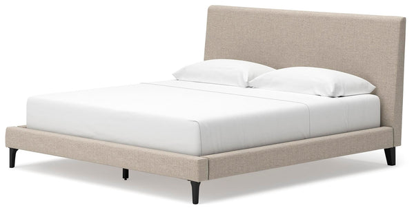 Cielden King Upholstered Bed with Roll Slats Soft Gray