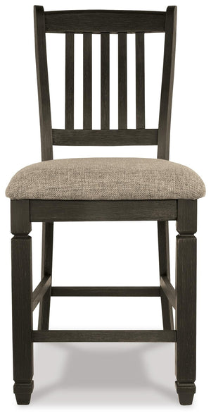 Tyler Creek Pastoral Charm Upholstered Counter-Height Barstool Black/Grayish Brown