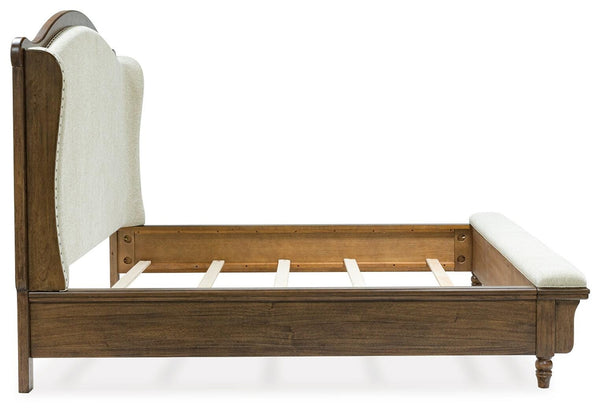 Sturlayne King Upholstered Panel Bed Brown