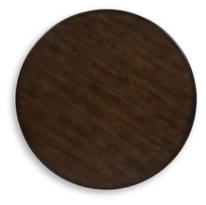 Frallyn Round End Table Dark Brown