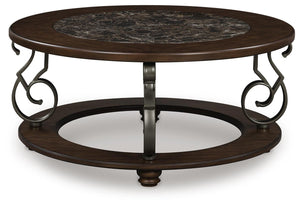 Frallyn Round Coffee Table Dark Brown