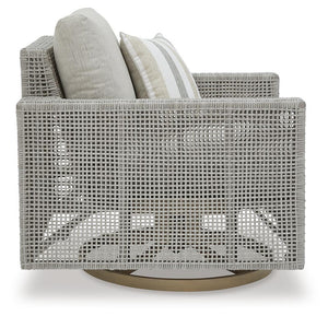 Seton Creek Outdoor Swivel Lounge with Cushion Gray