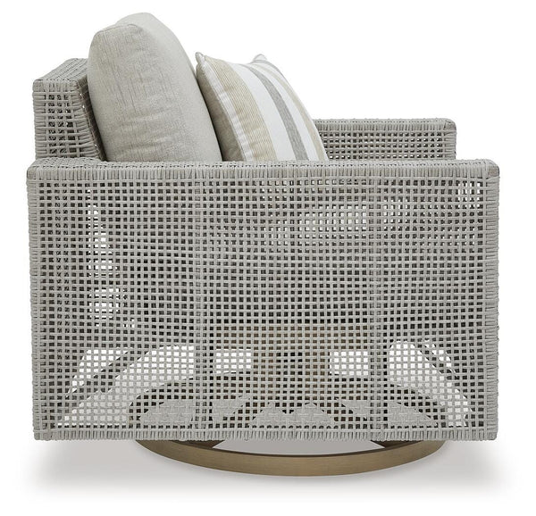 Seton Creek Outdoor Swivel Lounge with Cushion Gray