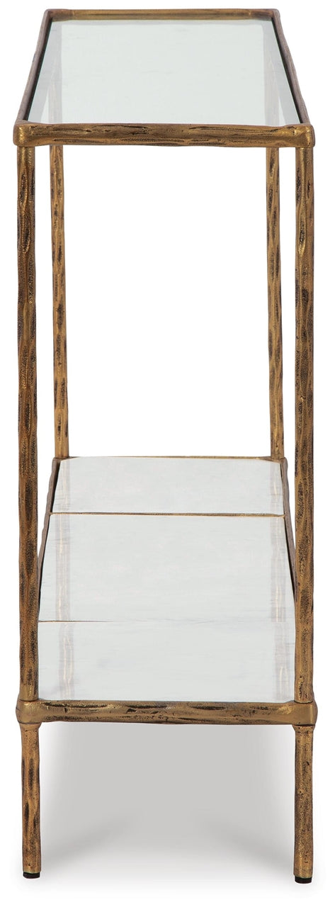 Ryandale Console Sofa Table Antique Brass Finish