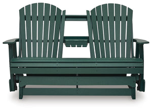 Shell Beach Outdoor Loveseat Glider Green