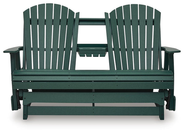 Shell Beach Outdoor Loveseat Glider Green