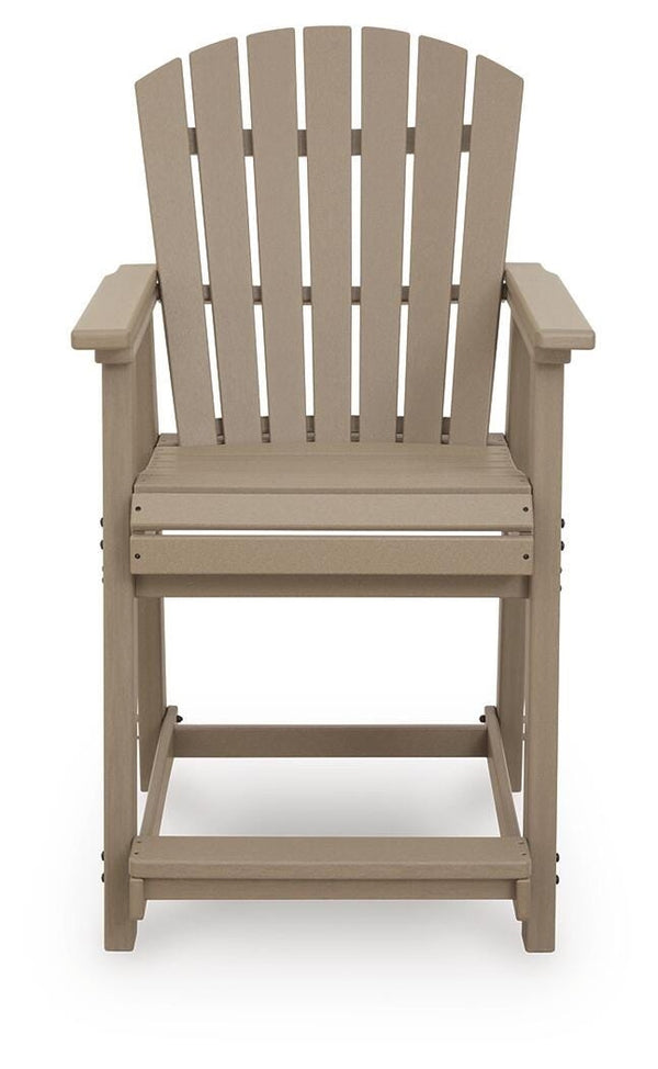 Seacliff Beach Outdoor Counter-Height Barstool Medium Brown