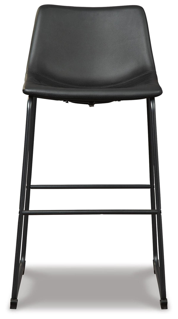 Centiar Pub Height Upholstered Barstool Black