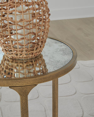 Korajane Round End Table Antique Gold