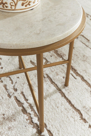 Alben Round End Table Antique Gold