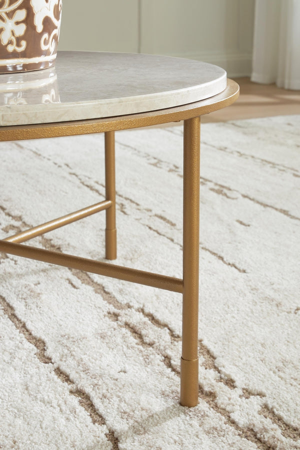 Alben Round Coffee Table Antique Gold