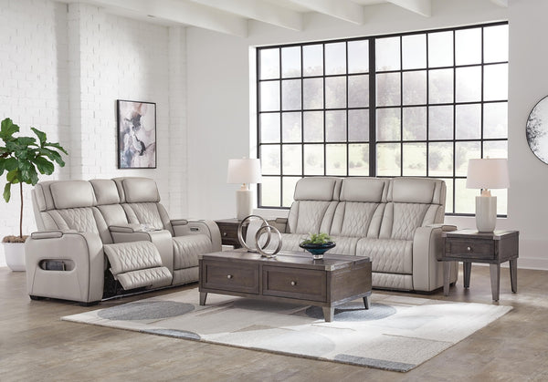 Boyington Power Reclining Sofa & Loveseat Gray