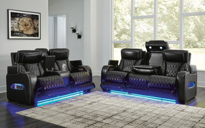 Boyington Power Reclining Sofa & Loveseat Black