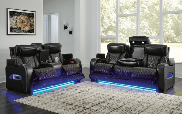 Boyington Power Reclining Sofa & Loveseat Black