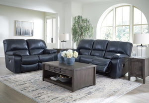 Leesworth Power Reclining Sofa & Loveseat Ocean