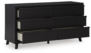 Danziar Queen Panel Bed, Dresser & Nightstand Black