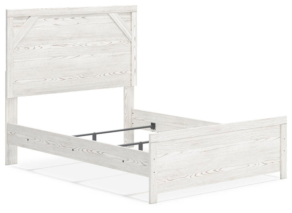 Gerridan Full Panel Bed, Dresser, Mirror & Nightstand White/Gray