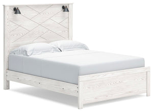 Gerridan Queen Panel Bed, Dresser & Mirror White/Gray