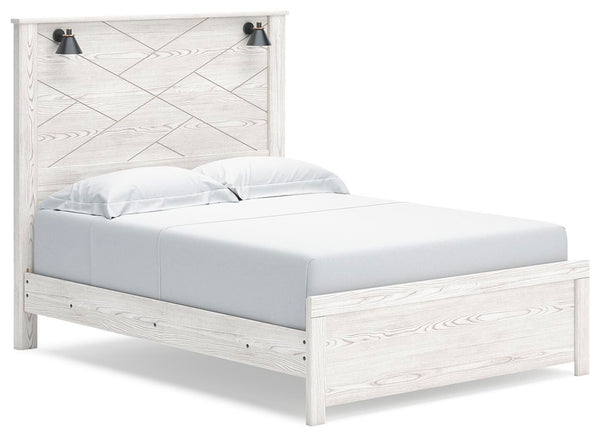 Gerridan Queen Panel Bed, Dresser & Mirror White/Gray