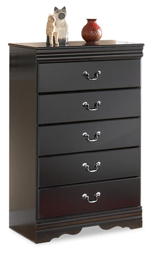 Huey Vineyard Full Sleigh Bed, Chest & 2 Nightstands Black