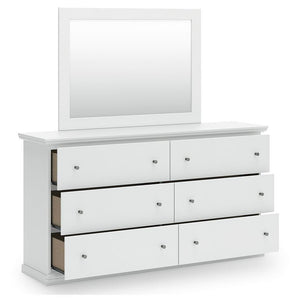 Bostwick Shoals Twin Panel Bed, Dresser & Mirror White