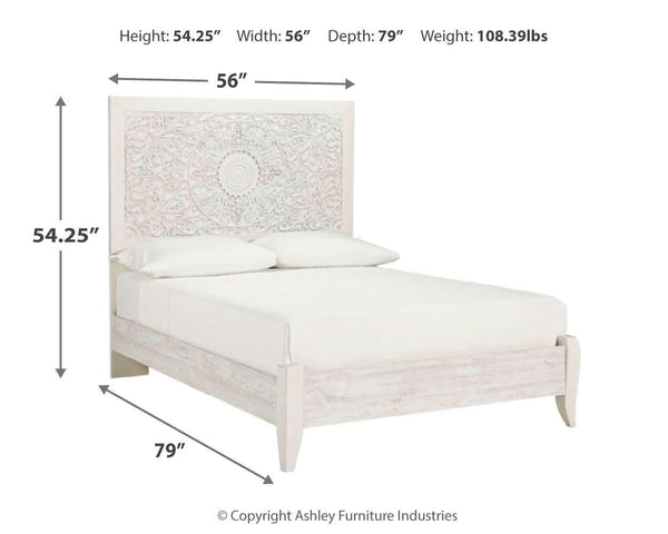 Paxberry Full Panel Bed, Dresser, Mirror & Chest Whitewash