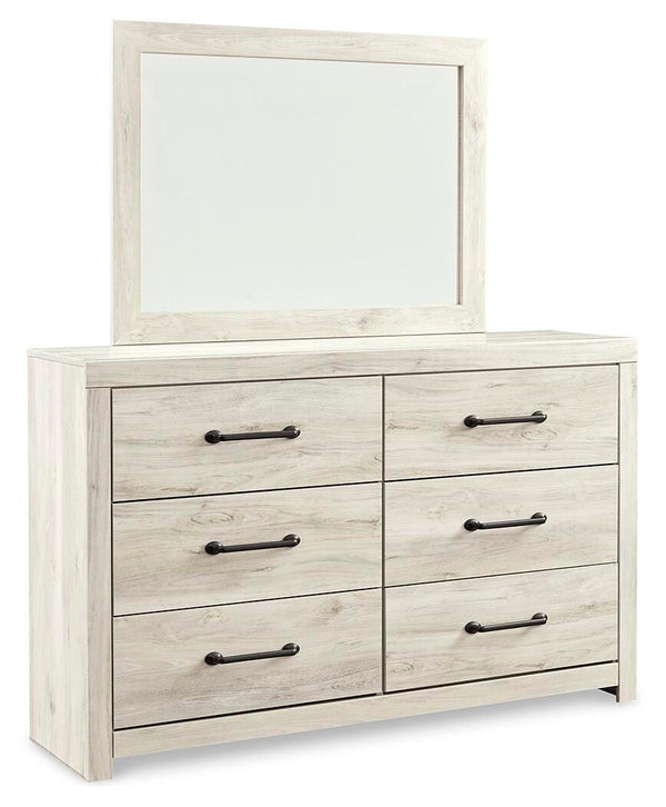 Cambeck Twin Panel Bed, Dresser, Mirror, Chest, & Nightstand Whitewash