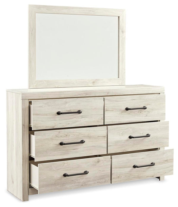 Cambeck Full Panel Storage Bed, Dresser, Mirror & Nightstand Whitewash