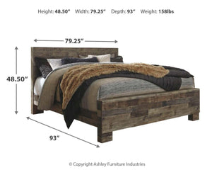 Derekson King Panel Bed, Mirror & Nightstand Multi Gray