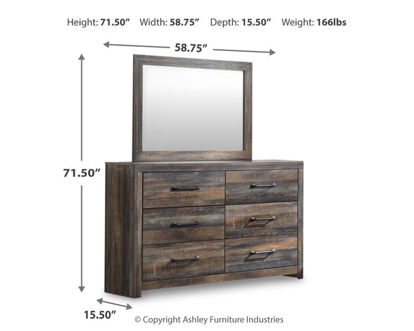 Drystan Queen Panel Bed, Dresser & Mirror