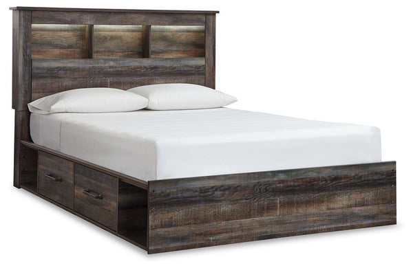 Drystan Queen Bookcase Storage Bed, Dresser, Mirror, Chest & 2 Nightstands Multi