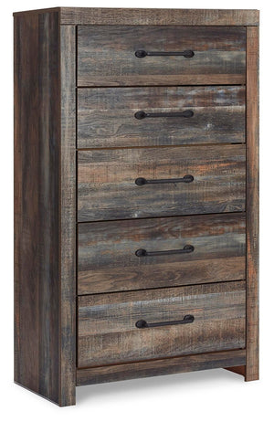 Drystan Queen Bookcase Storage Bed, Dresser, Mirror, Chest & 2 Nightstands Multi