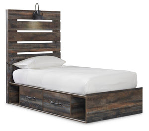 Drystan Twin Panel Bed with Storage, Dresser, Mirror & Chest Multi