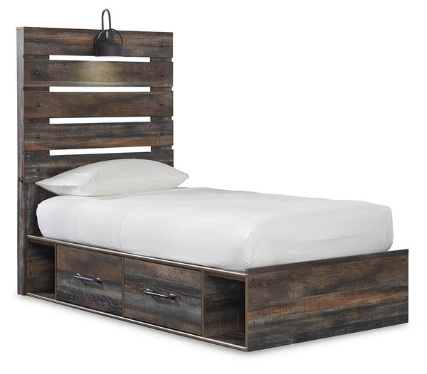 Drystan Twin Panel Bed with Storage, Dresser, Mirror & Chest Multi