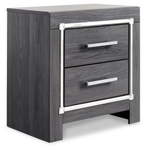 Lodanna King Upholstered Storage Bed, Dresser, Mirror, & Nightstand Gray