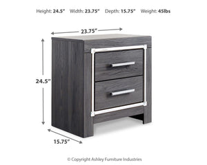 Lodanna Queen Storage Bed & Nightstand Gray