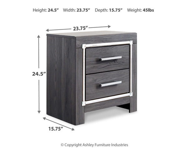 Lodanna Queen Storage Bed & Nightstand Gray
