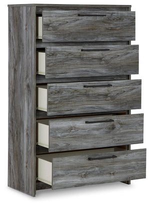 Baystorm Full Panel Headboard Bed. Dresser, Mirror, Chest & Nightstand Gray