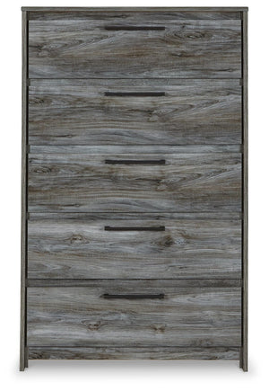 Baystorm King Storage Bed, Dresser, Mirror, Chest & 2 Nightstands Gray