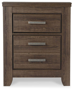 Juararo Queen Panel Bed, Dresser, Mirror & Nightstand Dark Brown