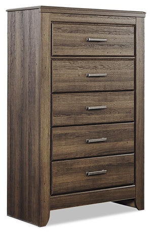 Juararo King Poster Bed, Chest & 2 Nightstands Dark Brown