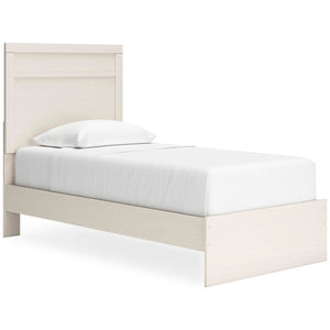 Stelsie Twin Panel Bed, Dresser & Mirror White