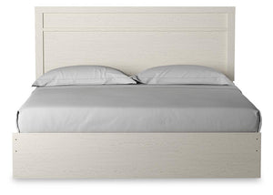 Stelsie King Panel Bed, Dresser, Mirror & Nightstand White