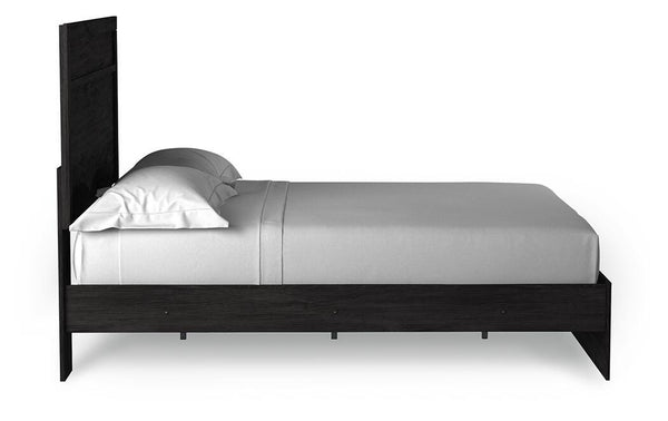 Belachime Queen Panel Bed & Nightstand Charcoal