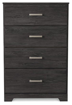 Belachime Queen Panel Bed, Dresser, Mirror, Chest & Nightstand Charcoal