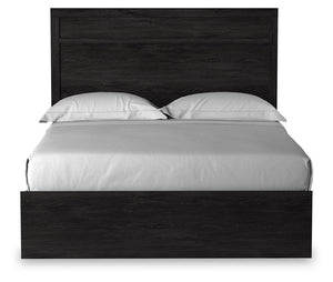 Belachime Queen Panel Bed, Dresser, Mirror & 2 Nightstands Charcoal
