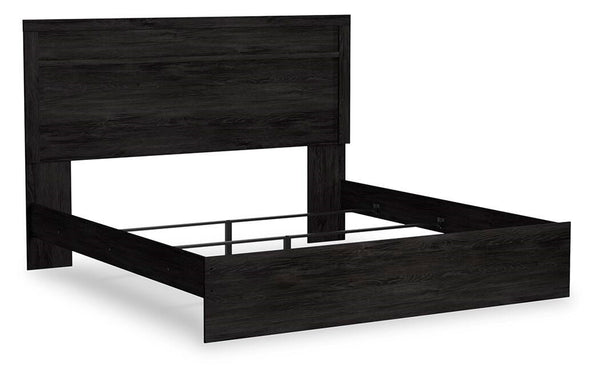 Belachime King Panel Bed & Nightstand Charcoal