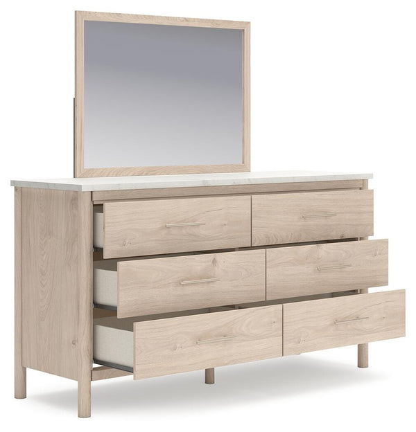 Cadmori Queen Panel Bed, Dresser, Mirror & Nightstand Two-tone