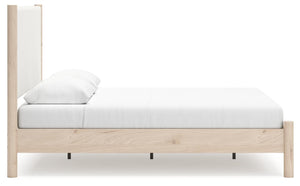 Cadmori Queen Panel Bed, Dresser & 2 Nightstands Tan